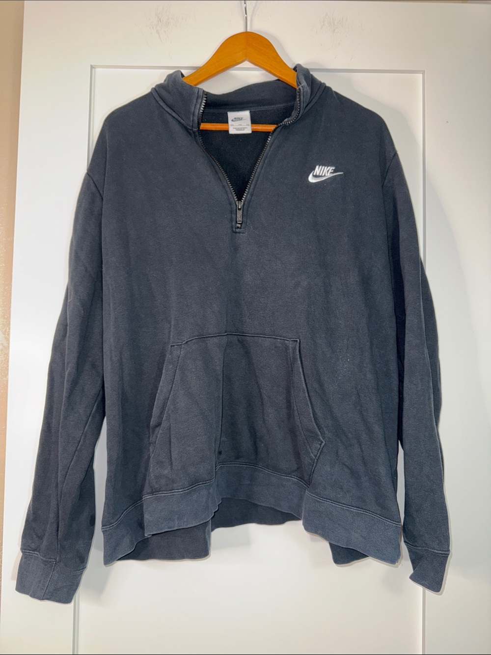 Nike Women’s Washed Black Half-Zip Crewneck Pullover Sz XXL 28 chest 25 length